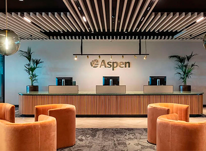 丰富色彩和独特材质肌理的办公室装修设计空间是怎样的——Aspen